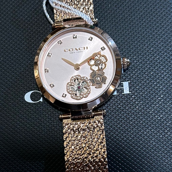 Coach Park Carnation Watch With 34mm Pink Face & RoseGold MeshBracelet - Picture 2 of 7